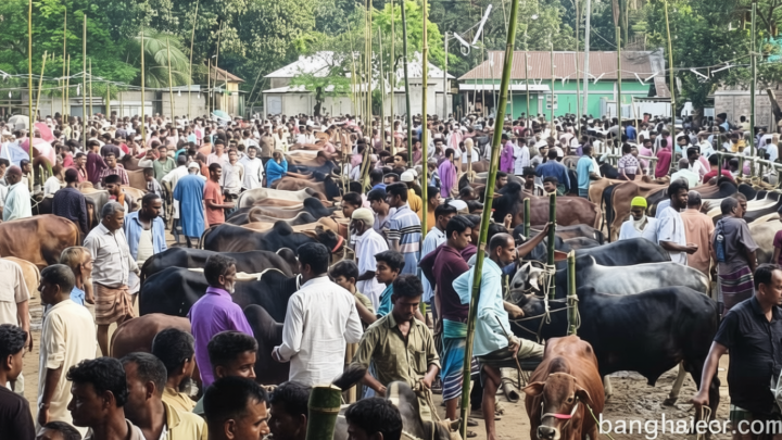 সুনামগঞ্জে চাহিদার চেয়ে বেশি পশু, জমছে হাট