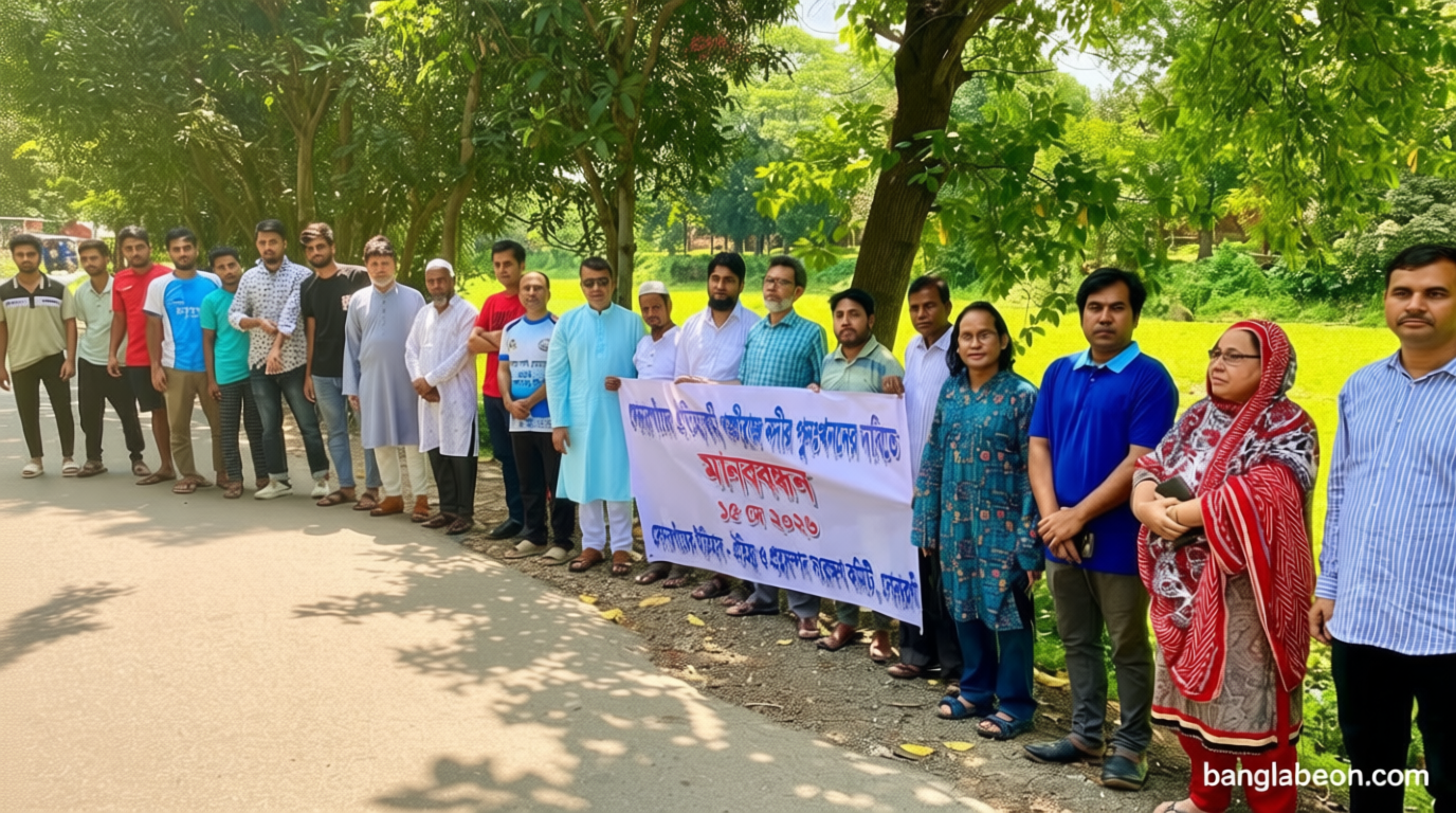 প্রাচীন পঙ্খিরাজ পুনঃখননের দাবিতে রাজপথে সংস্কৃতকর্মীরা
