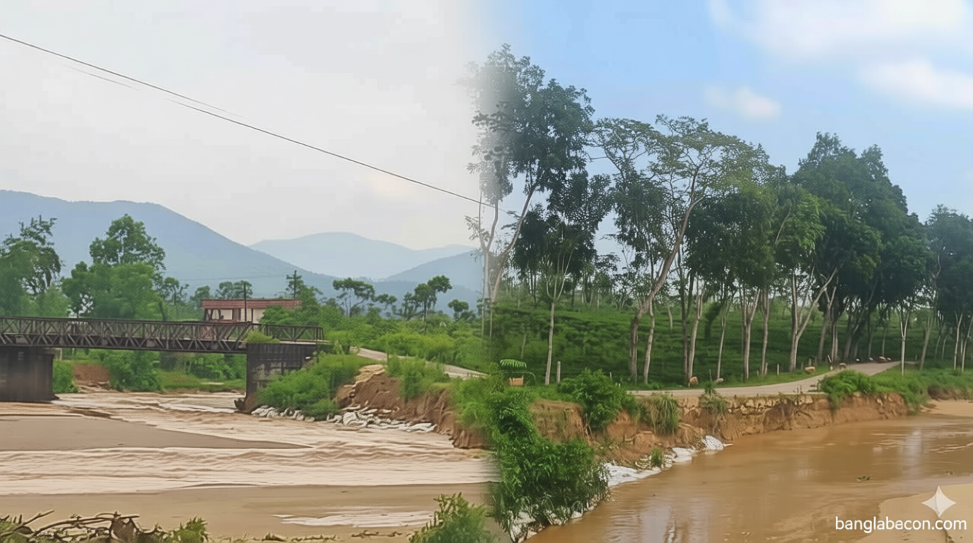 চা-বাগানের শতবর্ষী সেতু এখন মরণফাঁদ, আতঙ্কে হাজারো মানুষ