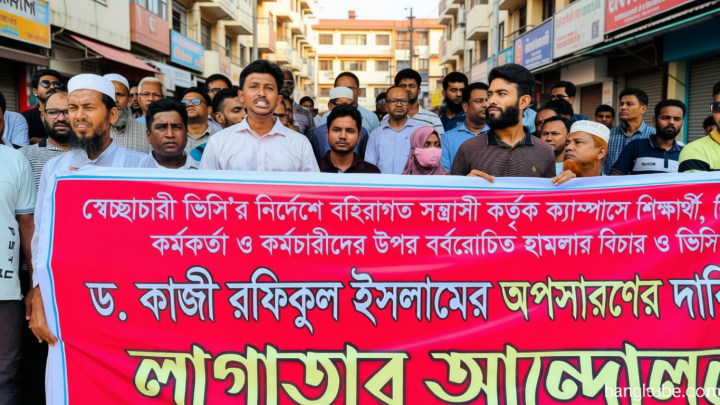 উপাচার্যের পদত্যাগ দাবিতে পবিপ্রবিতে টানা ধর্মঘট