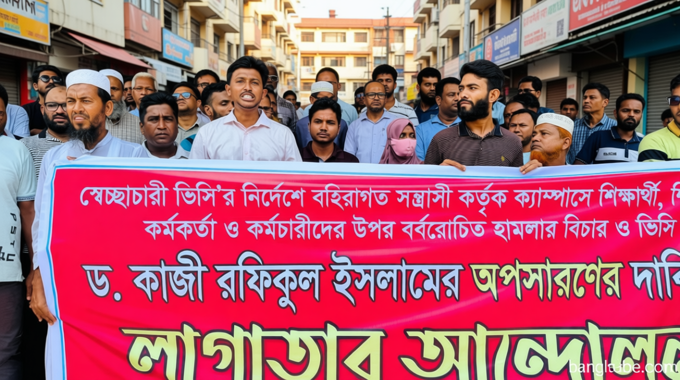 উপাচার্যের পদত্যাগ দাবিতে পবিপ্রবিতে টানা ধর্মঘট