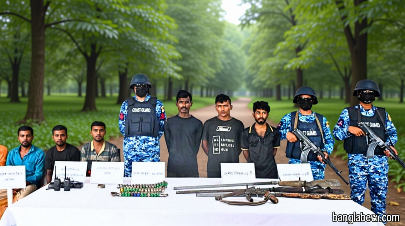 সুন্দরবনে গোলাগুলি, অস্ত্রসহ ধরা তিন দুর্ধর্ষ দস্যু