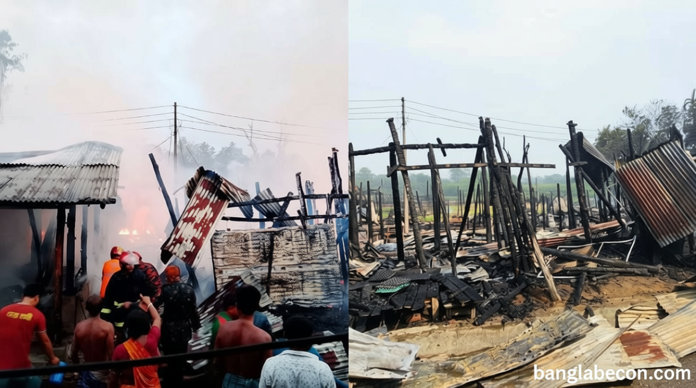বান্দরবানে ফের আগুনে পুড়ল বাঘমারা বাজার
