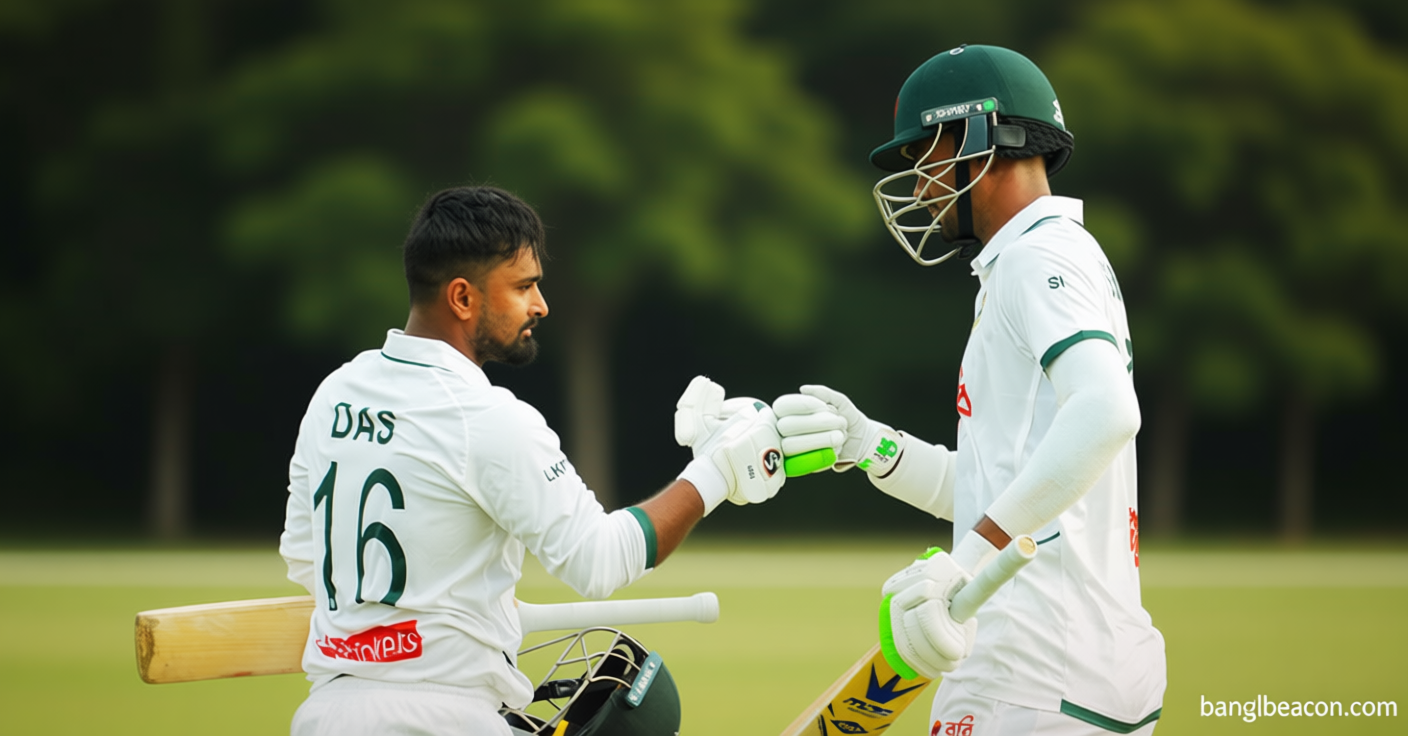 লিটনের সেঞ্চুরির জবাবে দিন শেষে পাকিস্তানের সতর্ক শুরু | সংবাদ