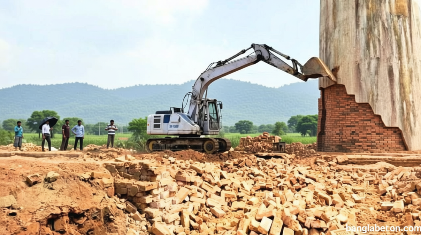 জামালপুরে ইটভাটার চিমনি গুঁড়িয়ে দিল প্রশাসন