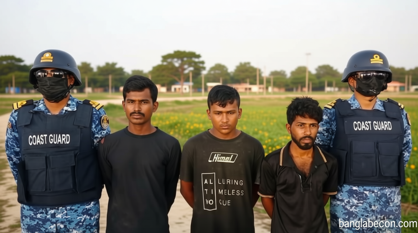 সুন্দরবনে কোস্ট গার্ডের অভিযান, অস্ত্রসহ আটক ৩