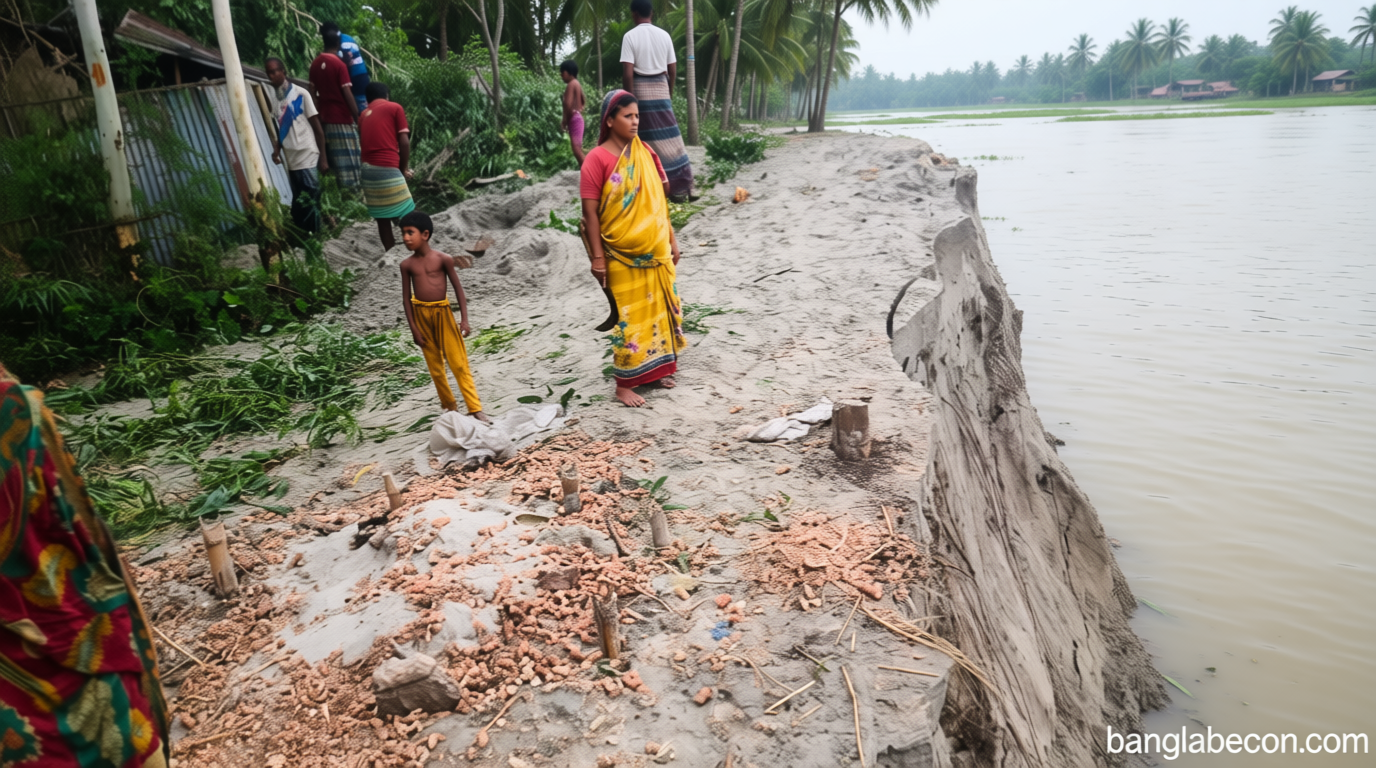 সুন্দরগঞ্জে তিস্তার তান্ডবে এক সপ্তাহে নদীগর্ভে ৫০০ বসতভিটা