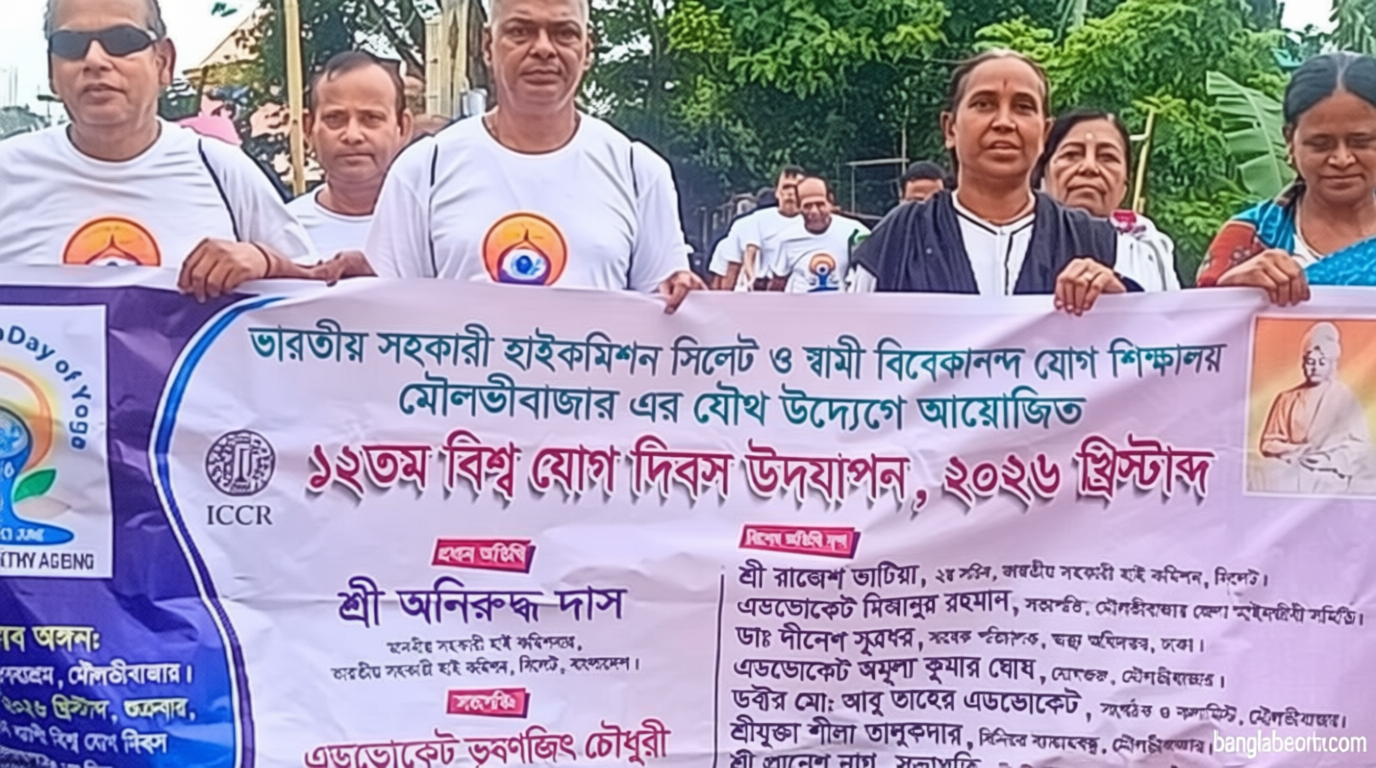 মৌলভীবাজারে ৩ দিনব্যাপী যোগ দিবস পালন