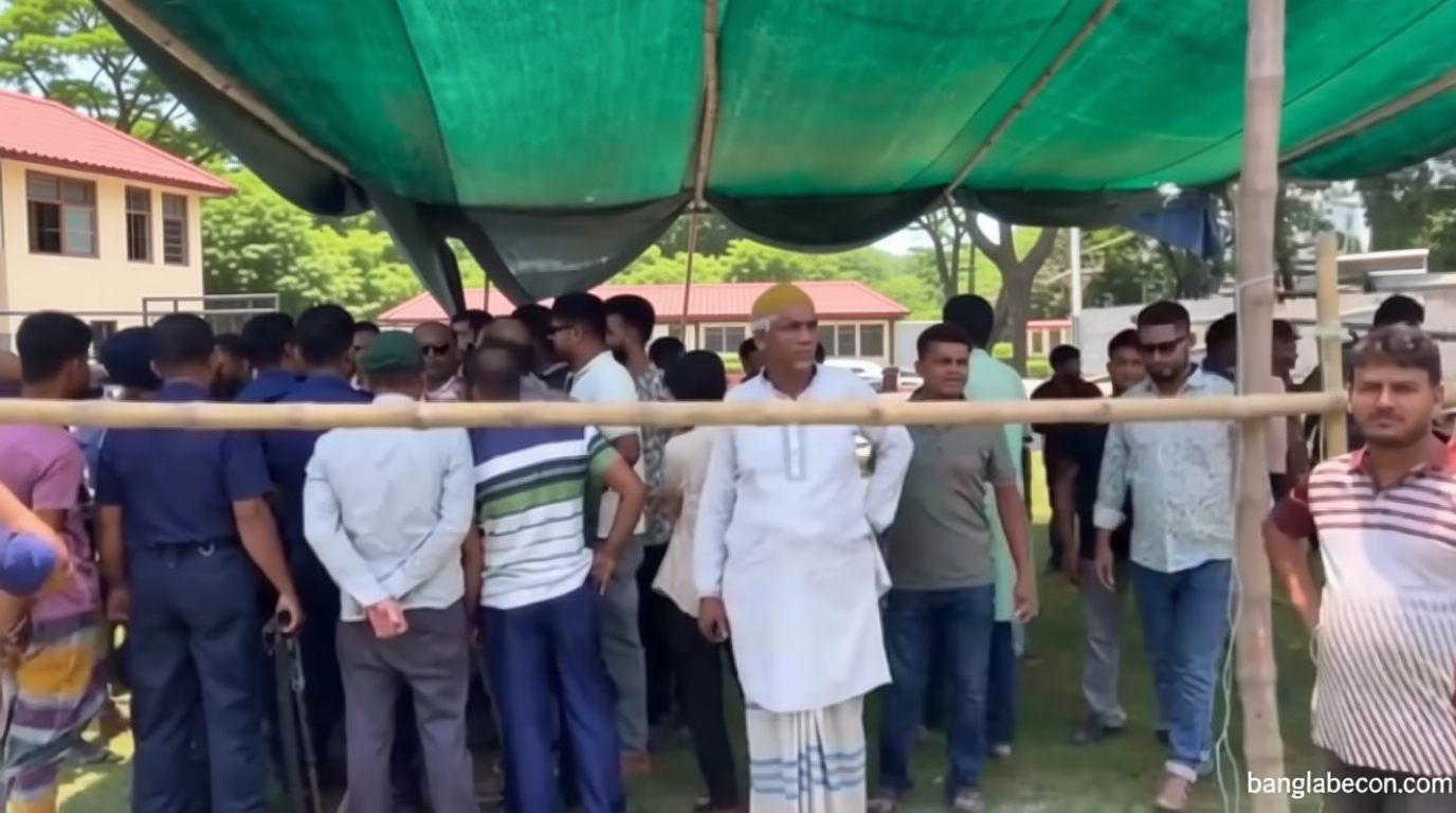 তোফায়েল আহমেদের জানাজা ঘিরে উত্তেজনা