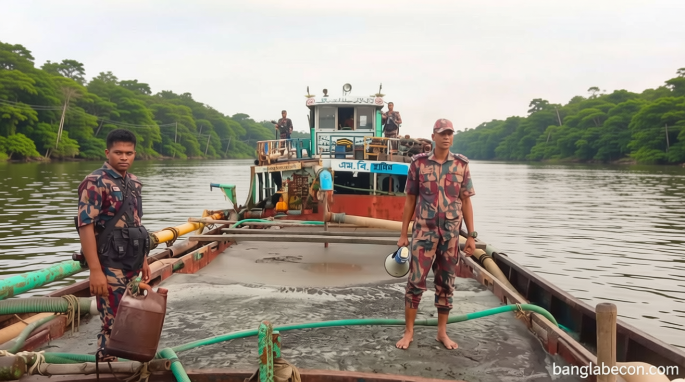 সাতক্ষীরায় অবৈধ বালু তোলায় ৬ জনের কারাদণ্ড