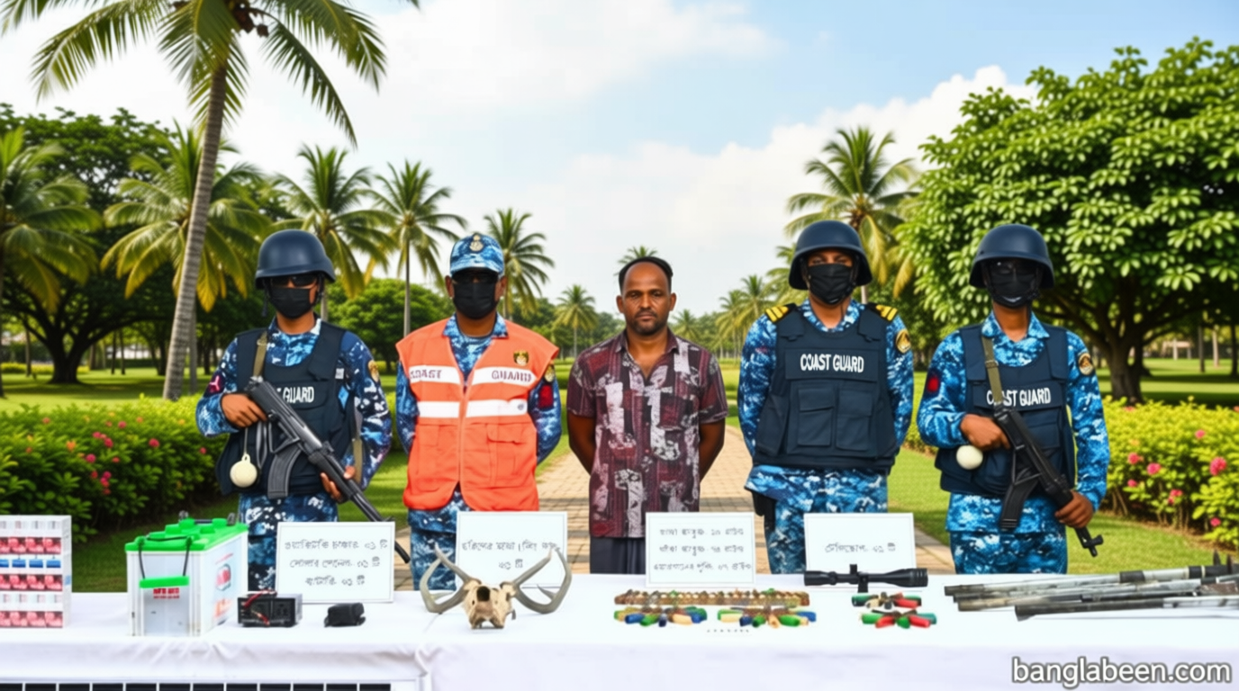 সুন্দরবনে দস্যু বাহিনীর আস্তানা গুঁড়িয়ে দিল কোস্টগার্ড, অস্ত্র উদ্ধার