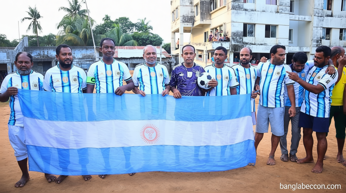 শরণখোলায় প্রীতি ম্যাচে আর্জেন্টিনা সমর্থকদের জয়