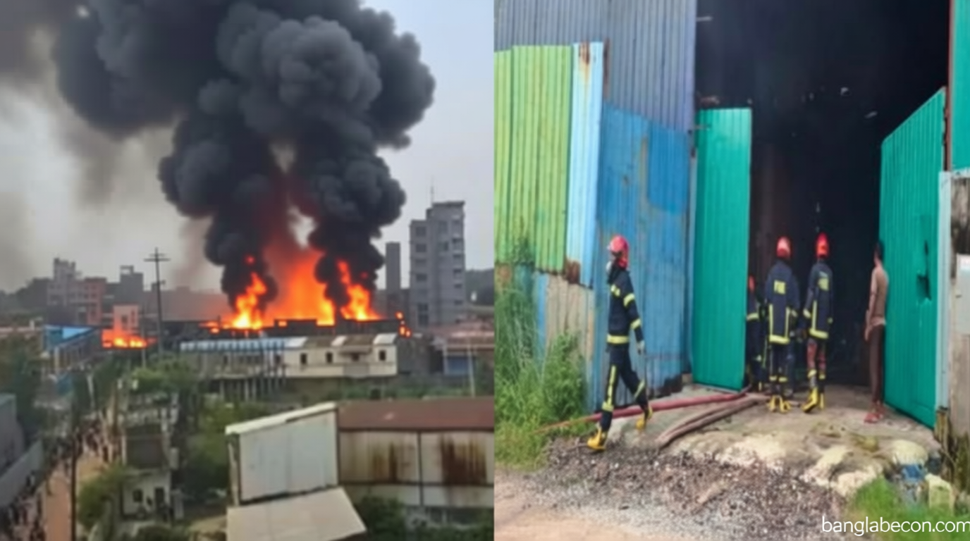 পূবাইলে নাম বদলে চালু হওয়া টায়ার কারখানায় ফের বিস্ফোরণ