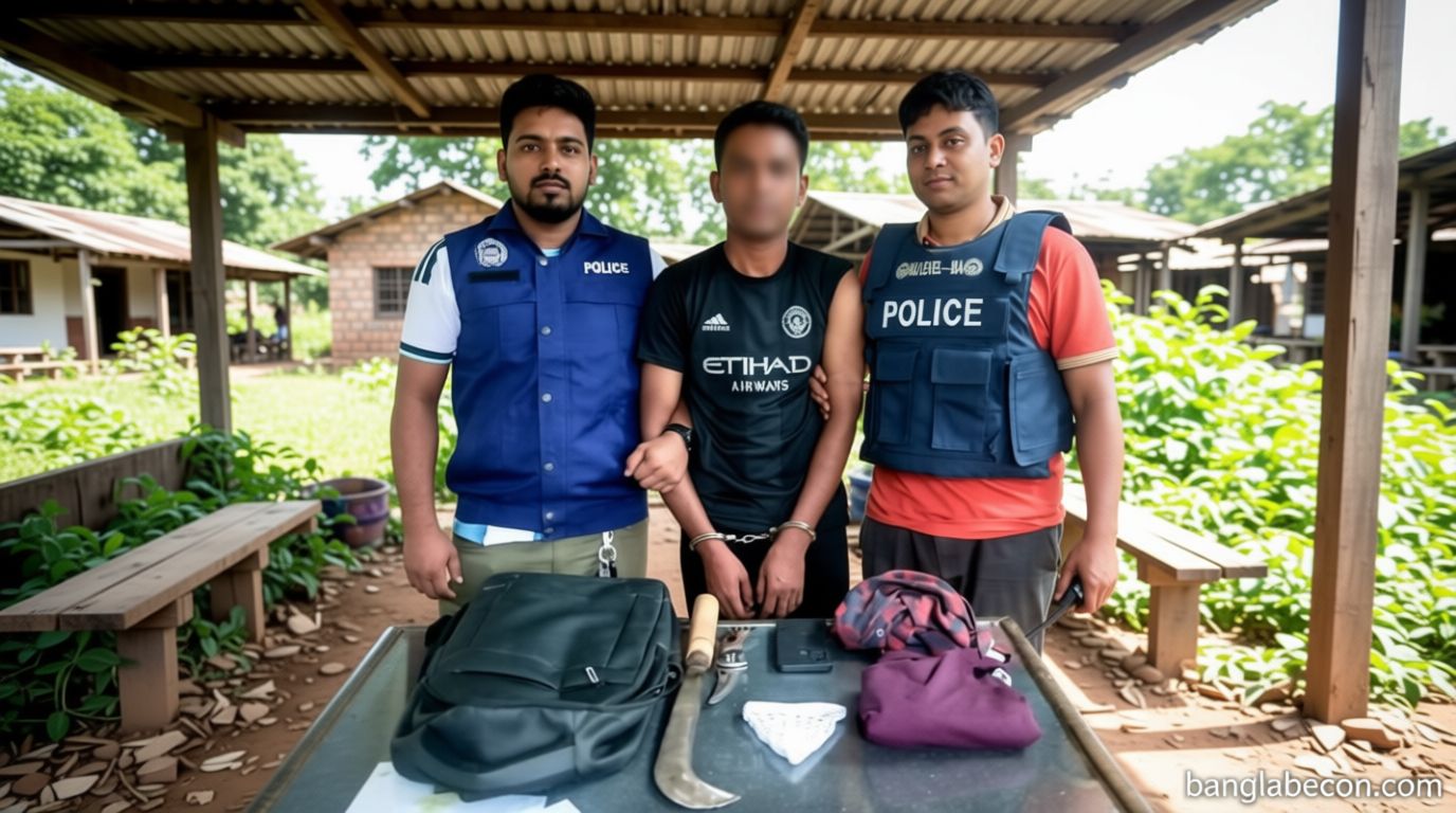 নবীগঞ্জে অস্ত্রসহ সন্দেহভাজন ছিনতাইকারী আটক