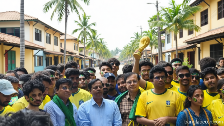 গোবিপ্রবিতে ব্রাজিল সমর্থকদের বর্ণাঢ্য র‍্যালি