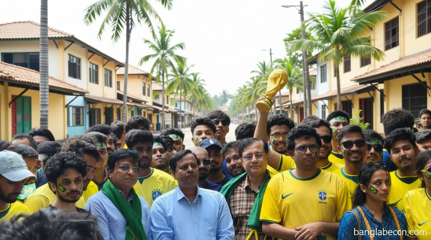 গোবিপ্রবিতে ব্রাজিল সমর্থকদের বর্ণাঢ্য র‍্যালি
