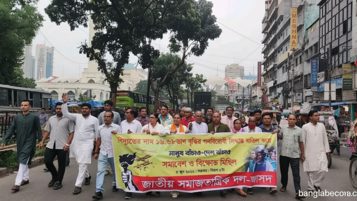 বিদ্যুৎ-জ্বালানির দাম বৃদ্ধি ও ইনুর বিরুদ্ধে ‘অবিচারের’ প্রতিবাদে জাসদের বিক্ষোভ | সংবাদ