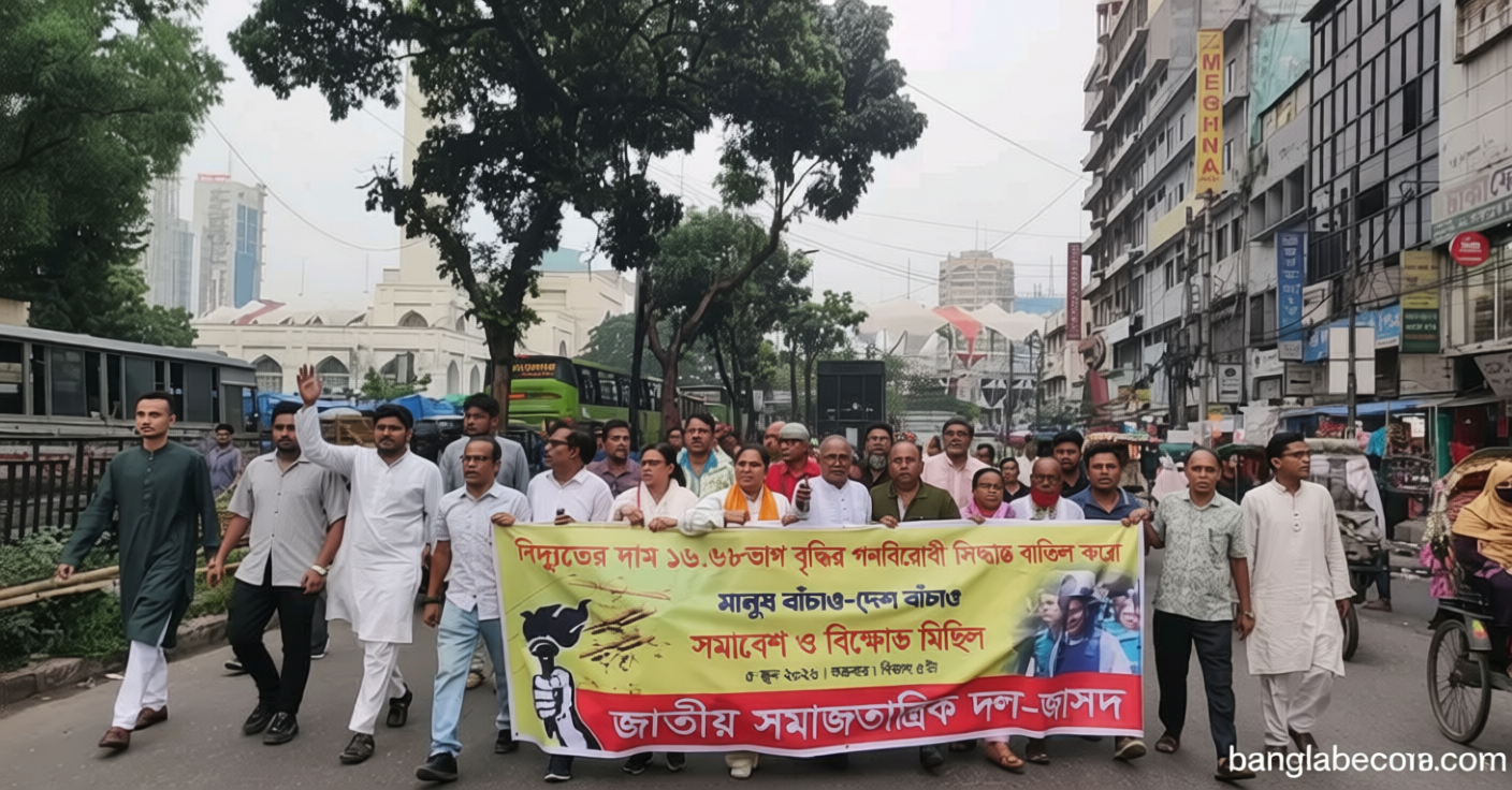 বিদ্যুৎ-জ্বালানির দাম বৃদ্ধি ও ইনুর বিরুদ্ধে ‘অবিচারের’ প্রতিবাদে জাসদের বিক্ষোভ | সংবাদ