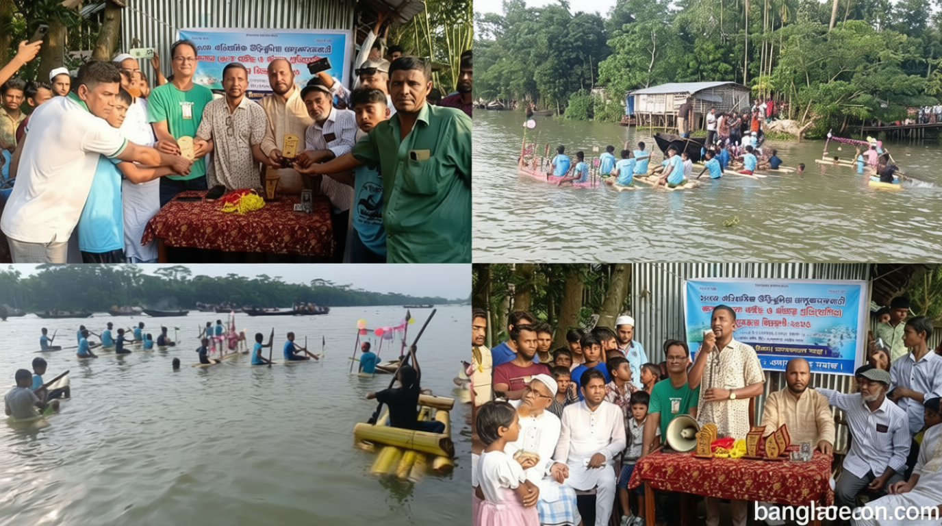 মাদকমুক্ত সমাজ গড়তে কলার ভেলা বাইচ ও সাঁতার প্রতিযোগিতা অনুষ্ঠিত