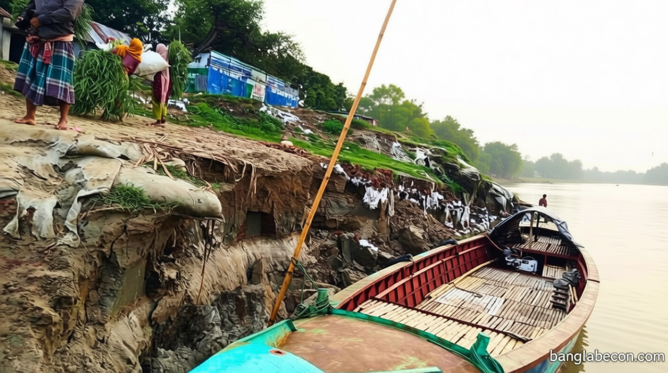 দৌলতদিয়ায় পদ্মার তীব্র ভাঙন, হুমকিতে ফেরিঘাট