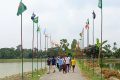 ত্রিশালে ৪৮ দেশের পতাকায় বর্ণিল সড়ক
