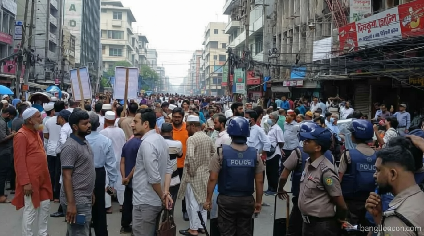 লাঠিচার্জেও সরেননি বিক্ষোভকারীরা
