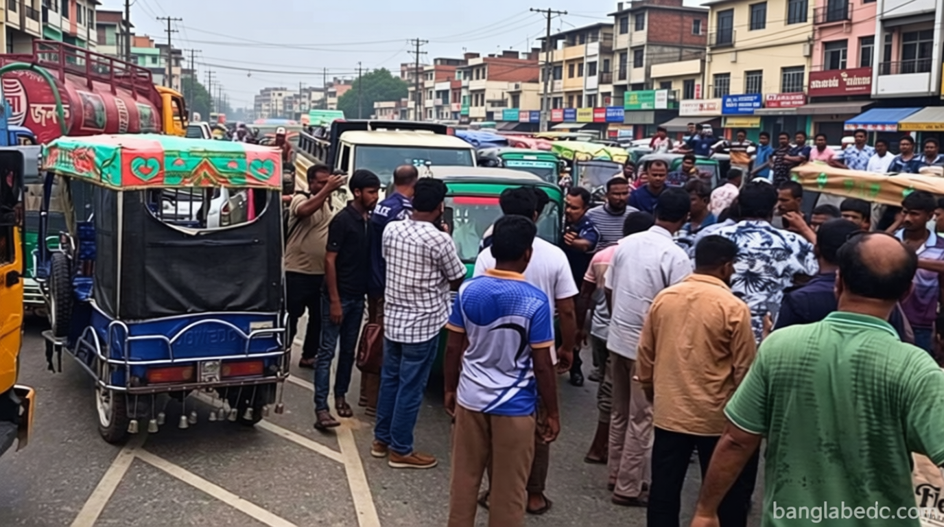 অটোরিকশা সমিতির নেতাকে মারধরের বদলা নিতে মহাসড়ক অচল