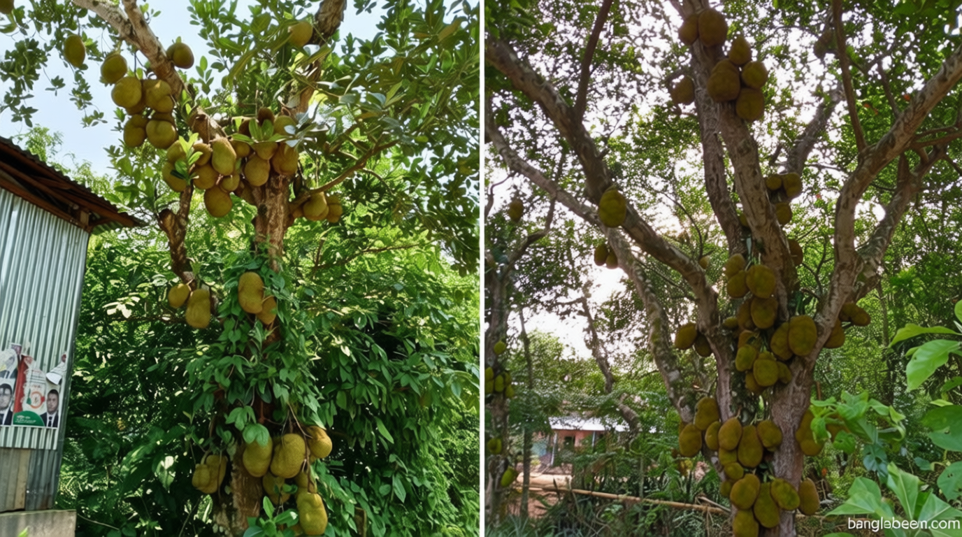 রসালো কাঁঠালের ঘ্রাণে ম ম করছে পলাশ