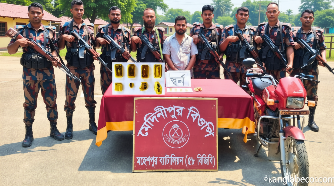 জীবননগর সীমান্তে ১ কোটি ৪০ লাখ টাকার সোনা উদ্ধার