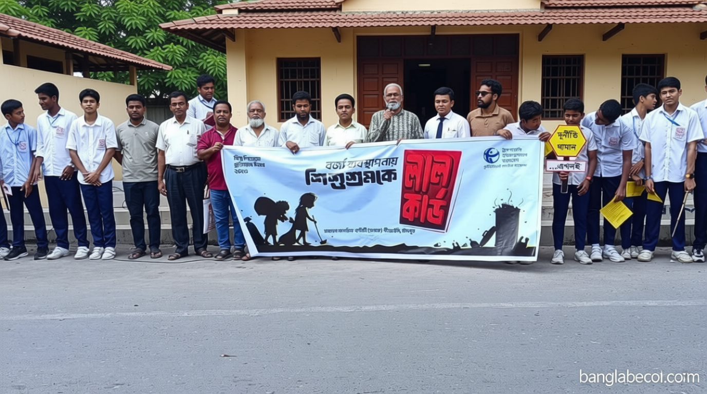 চাঁদপুরে শিশুশ্রমের বিরুদ্ধে ‘লাল কার্ড’ প্রদর্শন
