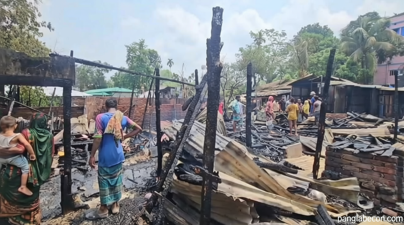 বান্দরবানে আগুনে পুড়ল ৯টি বসতঘর