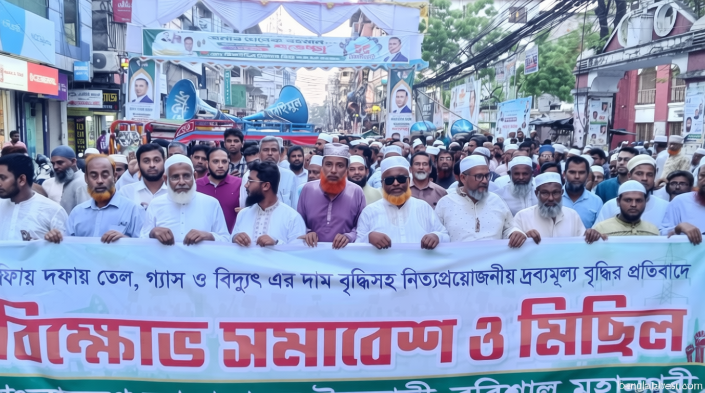দ্রব্যমূল্য বৃদ্ধির প্রতিবাদে বরিশালে জামায়াতের বিক্ষোভ