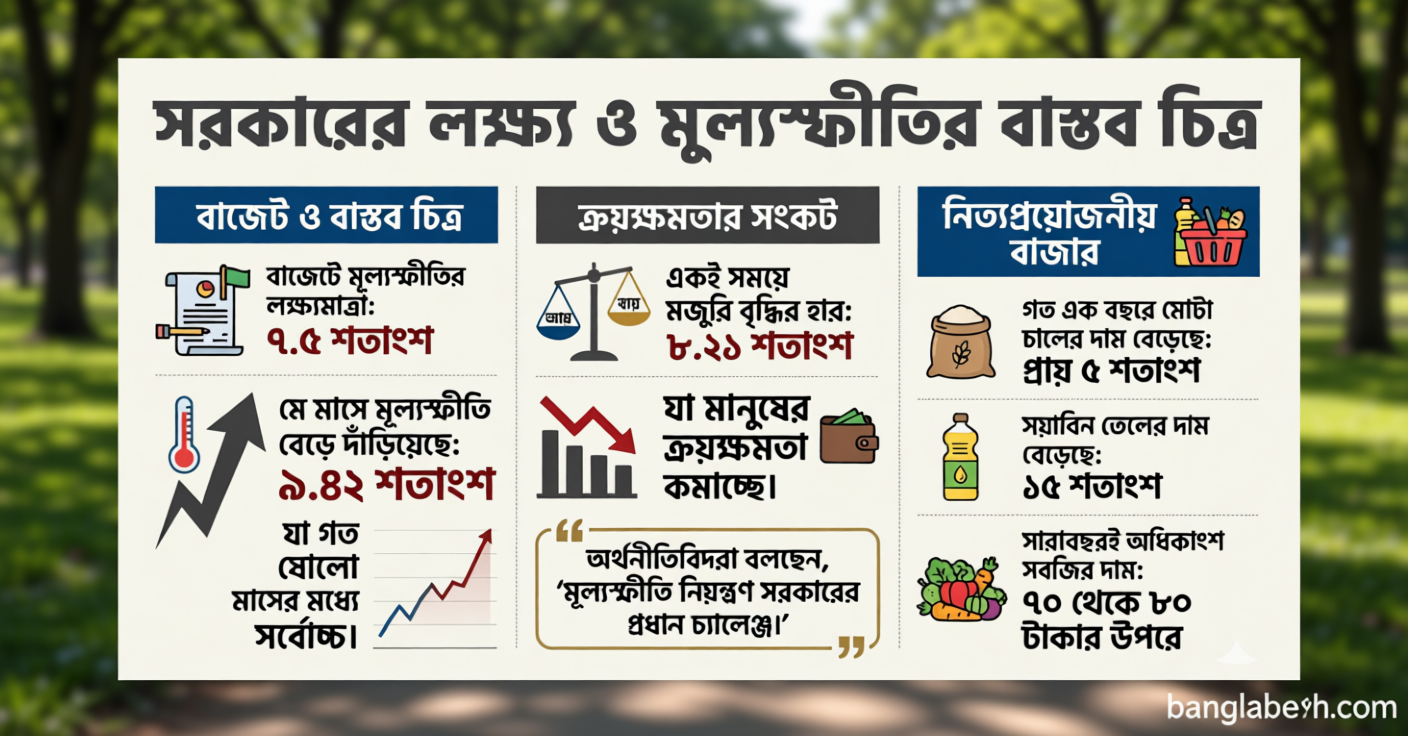 বাজেটে লক্ষ্যমাত্রা সাড়ে ৭ শতাংশ, বাজারে মূল্যস্ফীতি পৌনে ১০ ছুঁইছুঁই | সংবাদ