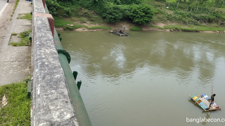 ড্রেজারে বালু উত্তোলন, হুমকিতে ধলাই সেতু | সংবাদ