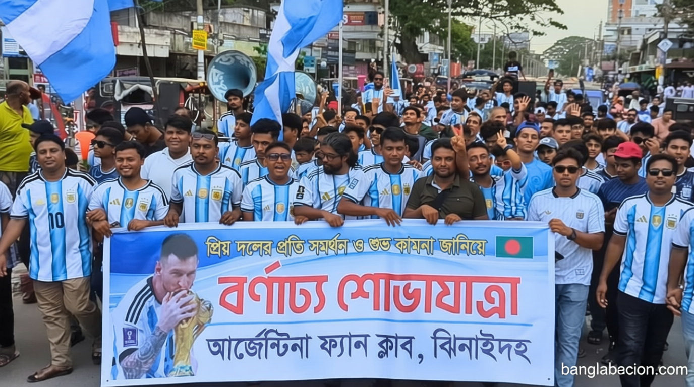 ফুটবল উন্মাদনা ছাপিয়ে বন্যার্তদের পাশে আর্জেন্টিনা সমর্থকরা