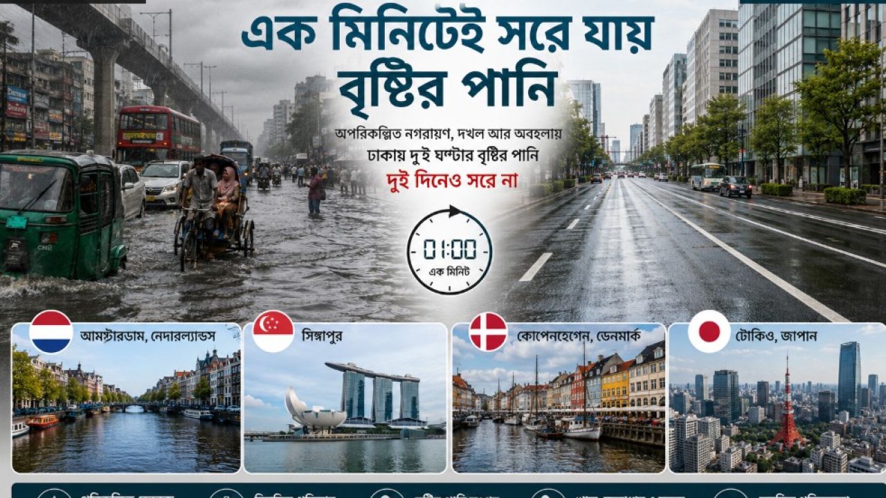 বিশ্বের যেসব শহরে এক মিনিটেই সরে যায় বৃষ্টির পানি