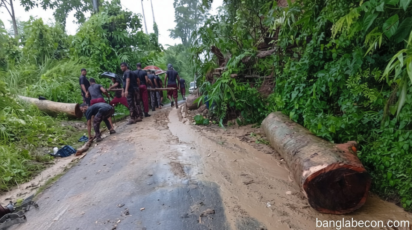 যোগাযোগ পুনরুদ্ধারে বান্দরবানে বিজিবি