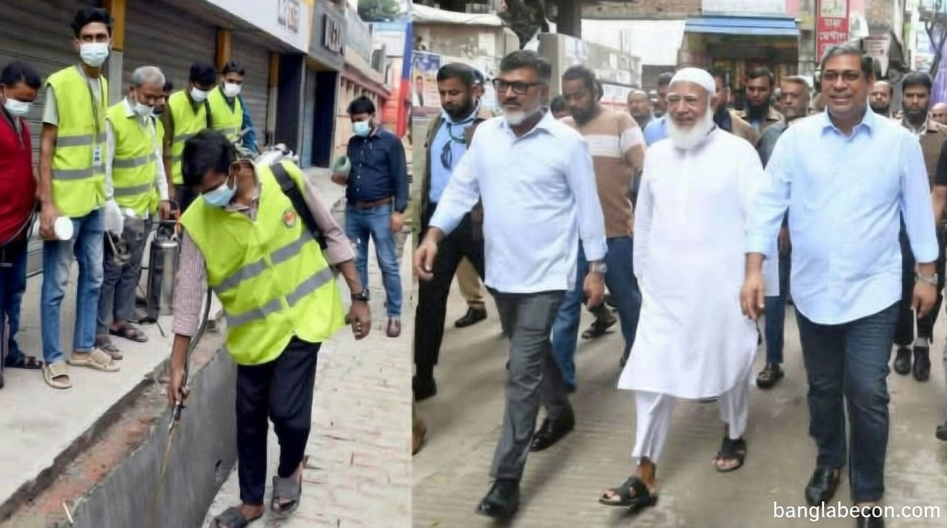 প্রধানমন্ত্রীর নির্দেশে বিরোধীদলীয় নেতার এলাকায় উন্নয়ন টিম