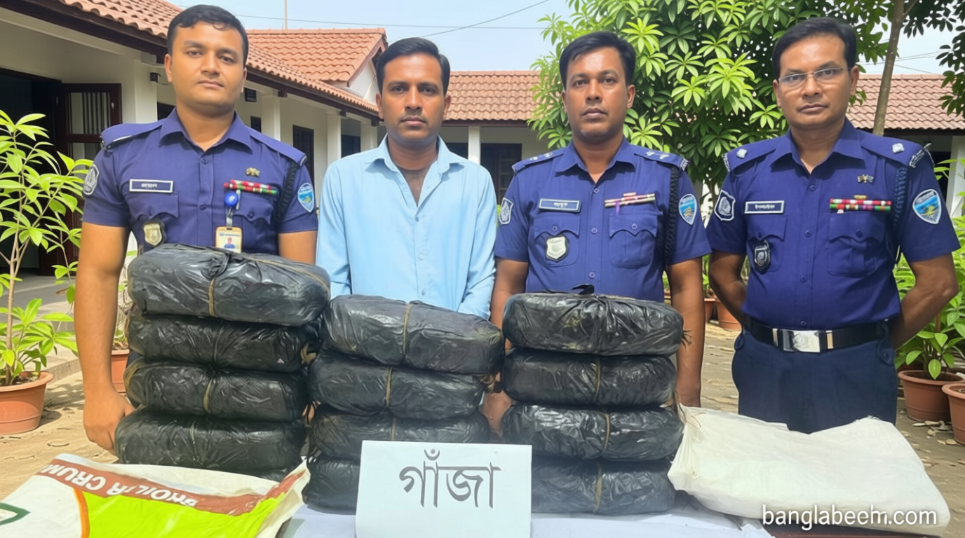 প্রাইভেটকারে মিলল ২৬ কেজি গাঁজা, চালক গ্রেপ্তার
